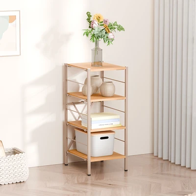 Gambar Stora Rak Modular Slim 4 Tingkat 33.7x40x80.3 cm - Cokelat