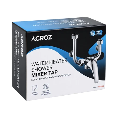 Gambar Acroz Velos Keran Kamar Mandi Mixer Water Heater - Silver Chrome