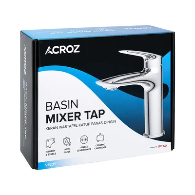 Gambar Acroz Veloz Keran Wastafel Mixer 22.5 cm - Silver Chrome