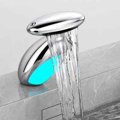 Gambar Acroz Pengu Keran Wastafel Mixer Pullout LED - Silver Chrome