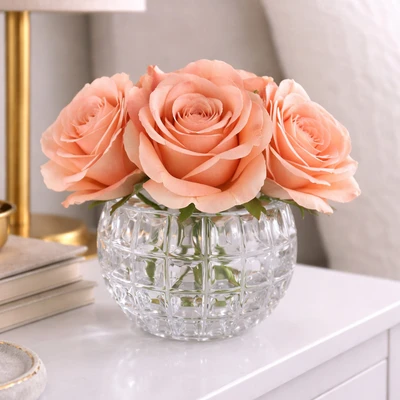 Jual Forhom Bunga Artifisial Serene Living Mini Rose Dengan Pot Kaca ...