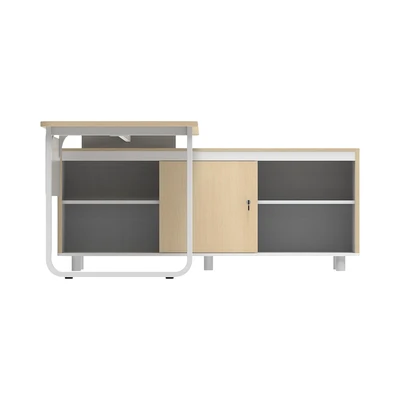 Gambar Informa Stev Meja Kantor 180x160x75 cm - Cokelat Oak