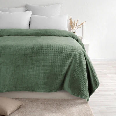 Gambar Informa 150x200 cm Selimut Polyester Burnout Waffle - Hijau