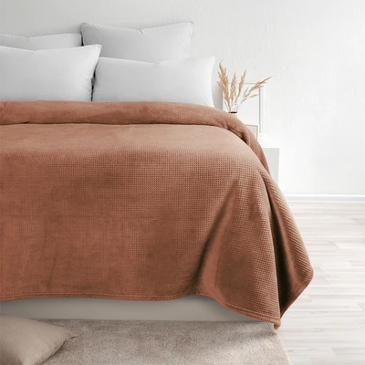 Gambar Informa 150x200 cm Selimut Polyester Burnout Waffle - Cokelat Chutney