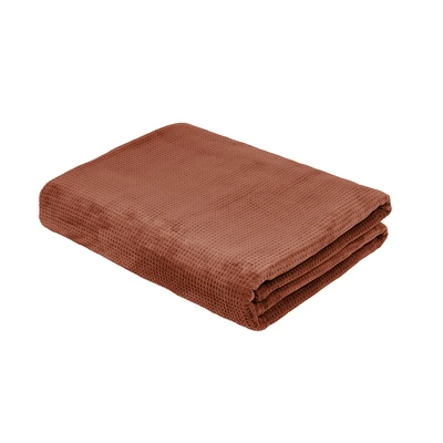 Gambar Informa 150x200 cm Selimut Polyester Burnout Waffle - Cokelat Chutney