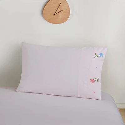 Gambar Informa 180x200 cm Set 6 pcs Seprai Microfiber King Embroidery Blossom - Pink