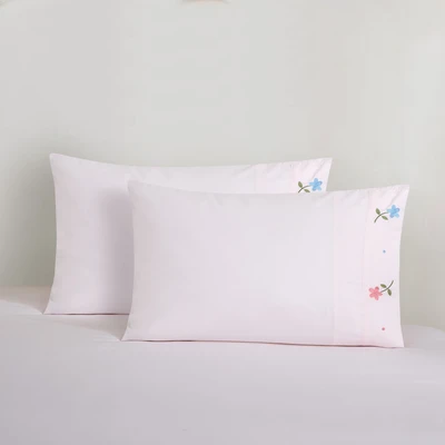 Gambar Informa 160x200 cm Set 6 pcs Seprai Microfiber Queen Embroidery Blossom - Pink