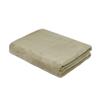 Gambar Informa 150x200 cm Selimut Polyester Burnout Waffle - Abu-Abu Beige