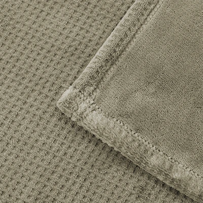Gambar Informa 150x200 cm Selimut Polyester Burnout Waffle - Abu-Abu Beige