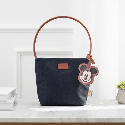 Gambar Disney Mickey Tas Bahu - Biru Denim/Cokelat