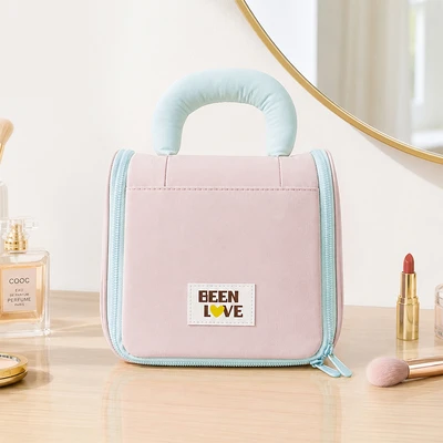 Gambar Ataru Tas Kosmetik Puffy Square Front Zip - Pink