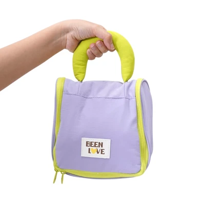 Gambar Ataru Tas Kosmetik Puffy Square Front Zip - Ungu