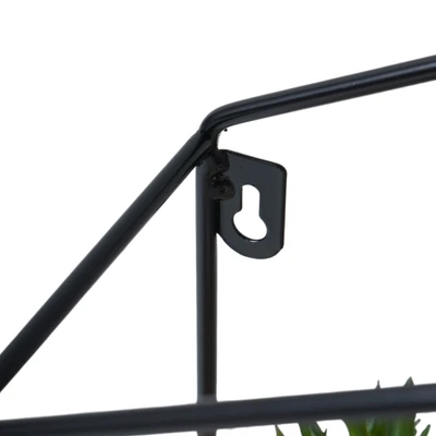 Gambar Stora Rak Dinding 2 Tingkat Forge House 26x11x28.5 cm - Hitam/Cokelat Natural