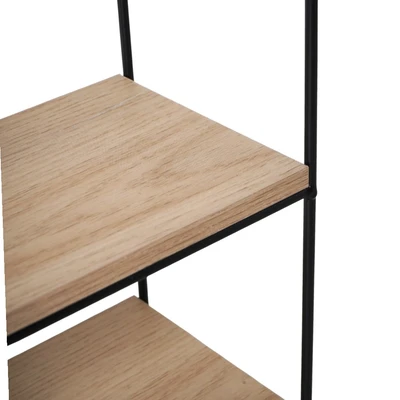 Gambar Stora Rak Dinding 2 Tingkat Forge Square 25x12x25 cm - Hitam/Cokelat Natural