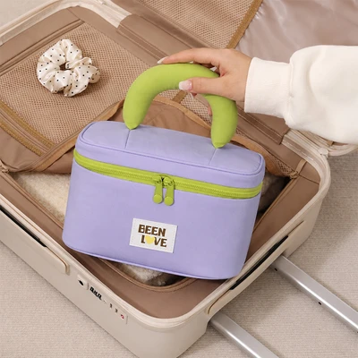 Gambar Ataru Tas Kosmetik Puffy - Ungu/Hijau