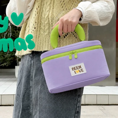 Gambar Ataru Tas Kosmetik Puffy - Ungu/Hijau