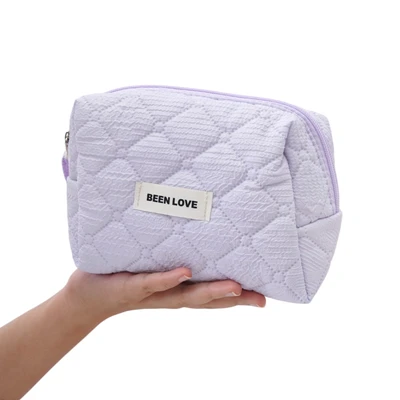 Gambar Ataru Pouch Kosmetik Quilted Square - Ungu