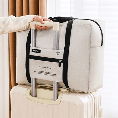 Gambar Ataru Tas Travel Lipat - Krem/Hitam