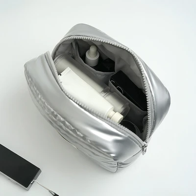 Gambar Ataru Pouch Kosmetik Puffer - Silver