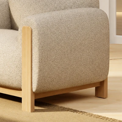 Gambar Nordia Rexton Sofa Fabric 1 Seater - Krem Beige
