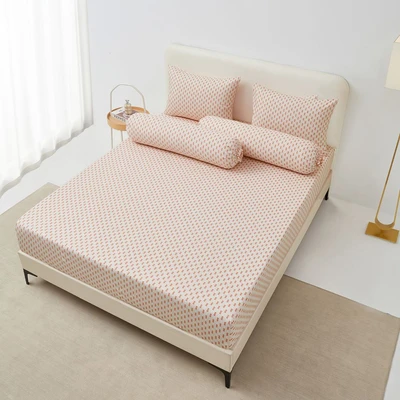Gambar Informa 160x200 cm Set 5 Pcs Seprai Queen Microfiber Emora - Oranye
