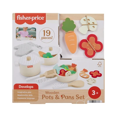 Gambar Fisher Price Pots & Pans Kayu Set 19 Pcs - Mix