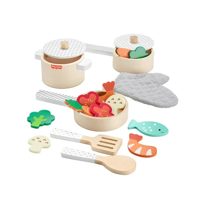 Gambar Fisher Price Pots & Pans Kayu Set 19 Pcs - Mix