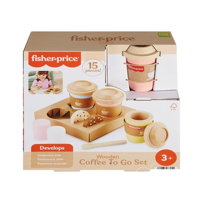 Gambar Fisher Price Coffee To Go Kayu Set 15 Pcs - Mix