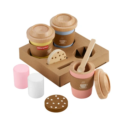 Gambar Fisher Price Coffee To Go Kayu Set 15 Pcs - Mix