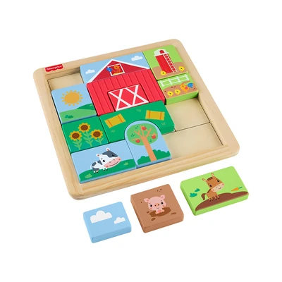 Gambar Fisher Price Set Puzzle Farm Blocks Kayu - Mix