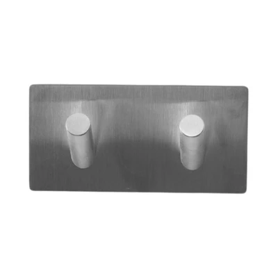 Gambar Stora Gantungan Dinding Permanen Stainless Steel 2 Kait - Silver