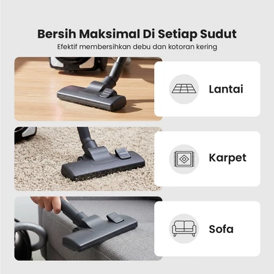 Gambar Krisbow Vacuum Cleaner Dry 18 kPa 800 Watt - Hitam