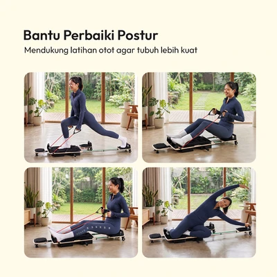 Gambar Alph Pilates Reformer Dengan Resistance Band - Hitam