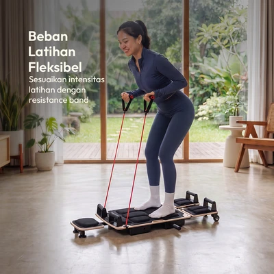 Gambar Alph Pilates Reformer Dengan Resistance Band - Hitam