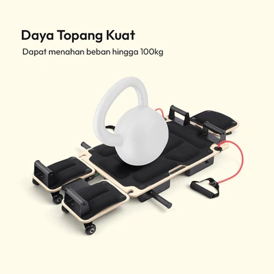 Gambar Alph Pilates Reformer Dengan Resistance Band - Hitam