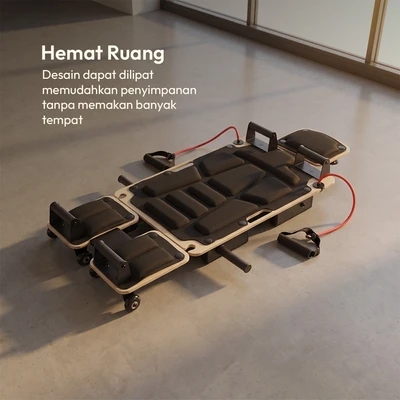 Gambar Alph Pilates Reformer Dengan Resistance Band - Hitam