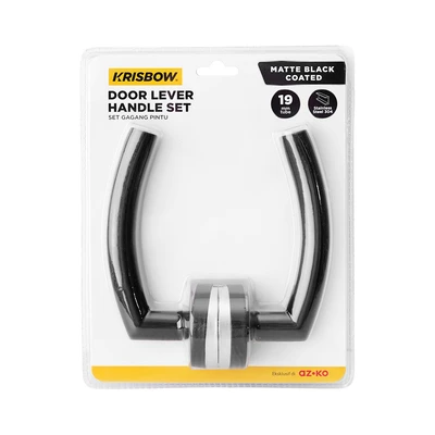 Gambar Krisbow Set Gagang Pintu Stainless Steel 1.9 cm - Hitam Matte