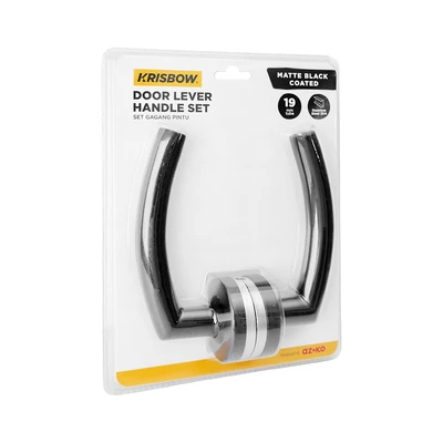Gambar Krisbow Set Gagang Pintu Stainless Steel 1.9 cm - Hitam Matte