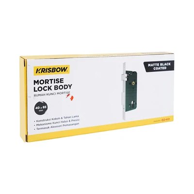 Gambar Krisbow Rumah Kunci Mortise 4x8.5 cm - Hitam Matte