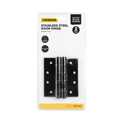 Gambar Krisbow Engsel Pintu Stainless Steel Set 2 Pcs - Hitam