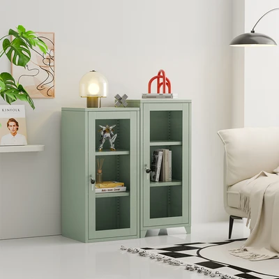Gambar Stora Nara Kabinet Besi 3 Tingkat 40x35x91 cm - Hijau