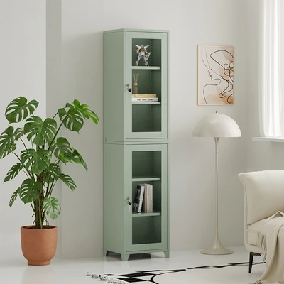 Gambar Stora Nara Kabinet Besi 3 Tingkat 40x35x91 cm - Hijau