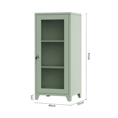 Gambar Stora Nara Kabinet Besi 3 Tingkat 40x35x91 cm - Hijau
