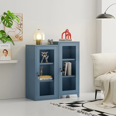 Gambar Stora Nara Kabinet Besi 3 Tingkat 40x35x91 cm - Biru