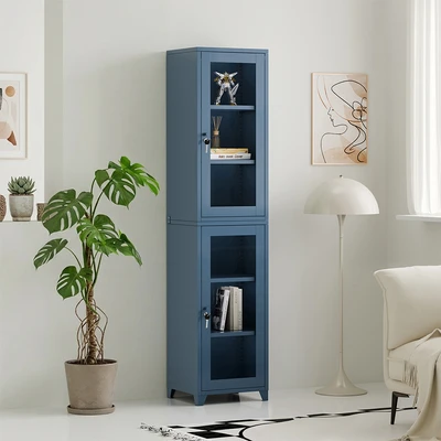 Gambar Stora Nara Kabinet Besi 3 Tingkat 40x35x91 cm - Biru