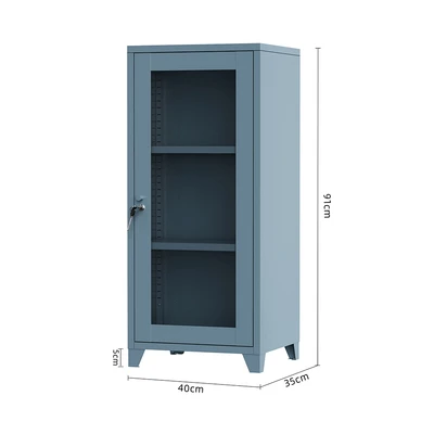 Gambar Stora Nara Kabinet Besi 3 Tingkat 40x35x91 cm - Biru