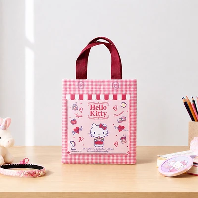 Gambar Ataru Sanrio Tas Belanja Laminated Hello Kitty - Pink/Merah Maroon