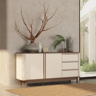Gambar Informa Morie Kabinet 2 Pintu Dengan 3 Laci - Cokelat Walnut