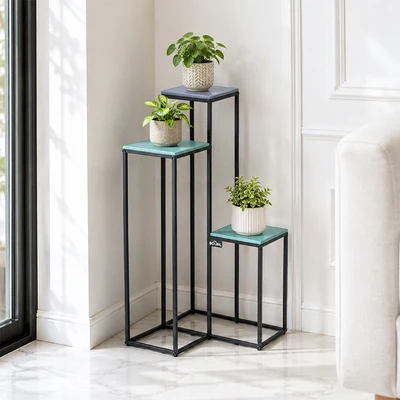 Gambar Soleil Verde Rak Tanaman 3 Tingkat Square - Mix