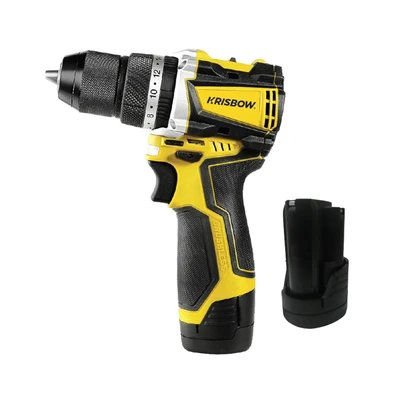 Gambar Krisbow Bor Impact Cordless 13 mm 12V IRCIDB122 - Kuning